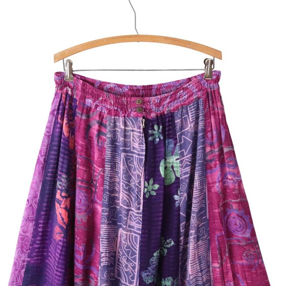 SOLD vintage wild thing wild woman batik panel maxi skirt 2X XXL plus boho - Picture 4 of 6